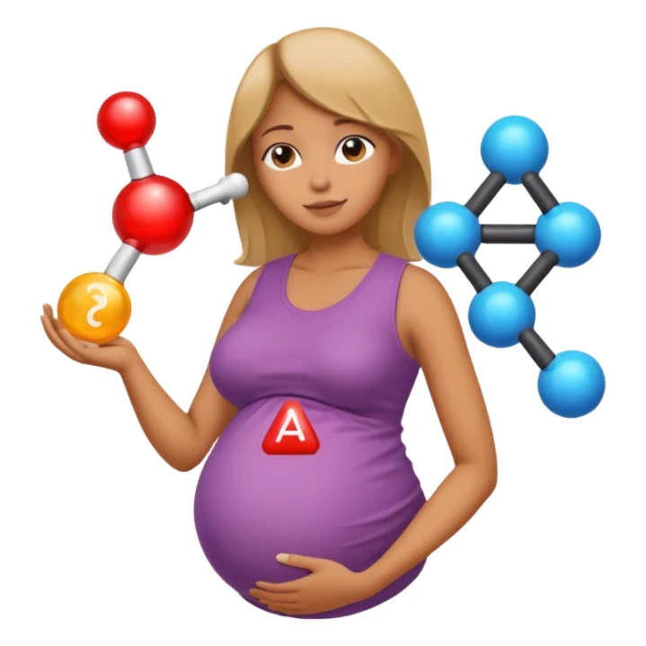 chemical molecule symbol next to a pregnant  sticker