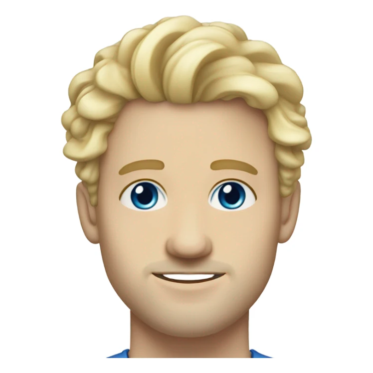 3/4 profile light curl blonde 30yo man blue eyed pale skin sticker