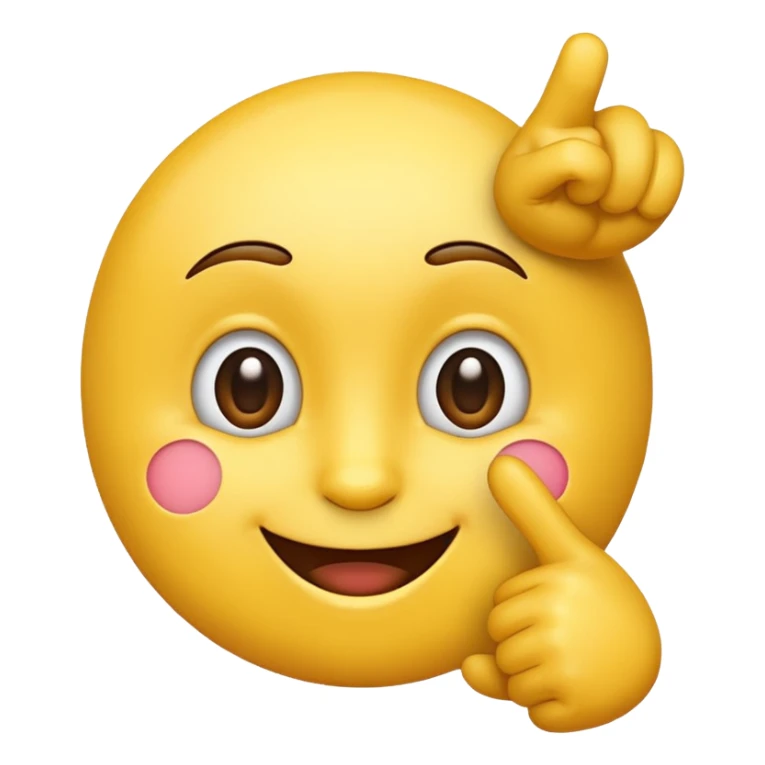 Yellow emoji pointing to its head like "smart thinking" sticker