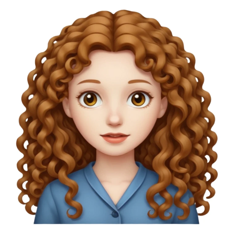 really long hair light brown curly pale skin sticker
