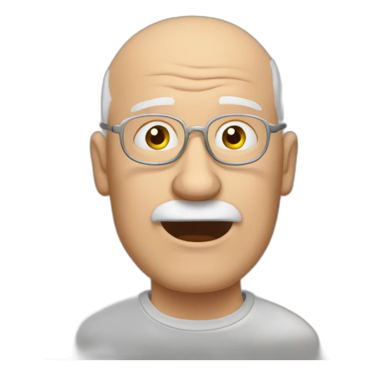 Bald grandpa forgetting where he is sticker