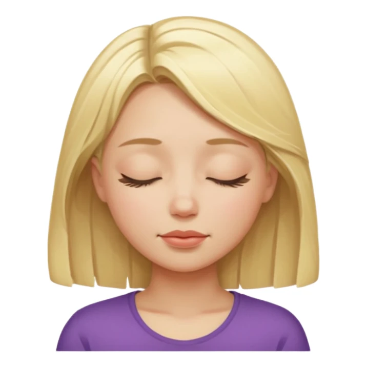 closed eyes blonde girl sticker