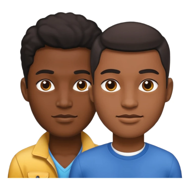 realistic portrait of two figures he’s fully bold and light black skin sticker