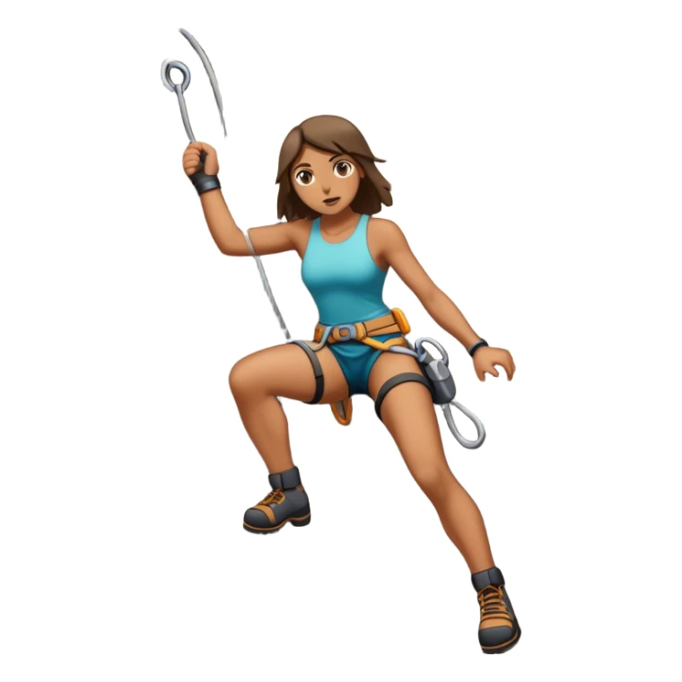 a badass girl lead-climbing a rocky cliff  sticker