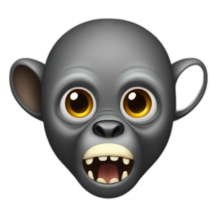 Primate with spider-like body and scary mouth sticker