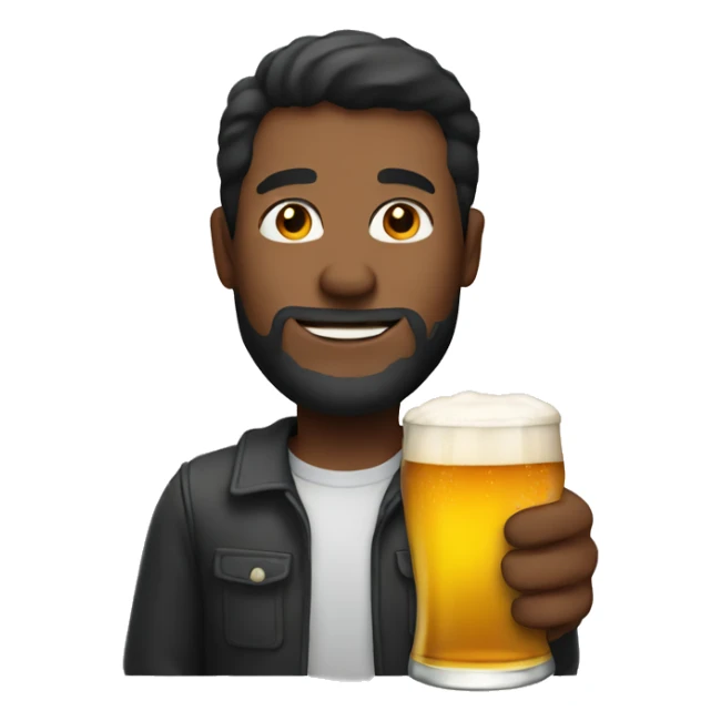 A man holding a glass of beer sticker