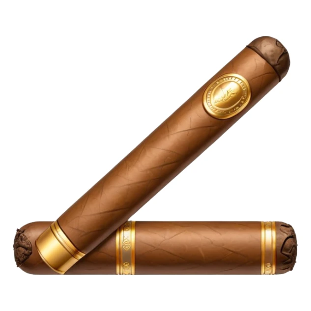 A luxury cigar emoji made of silver chrome, smooth metallic texture, minimal shape, glossy reflections, rich swag aesthetic, iOS emoji style, centered, clean white background sticker