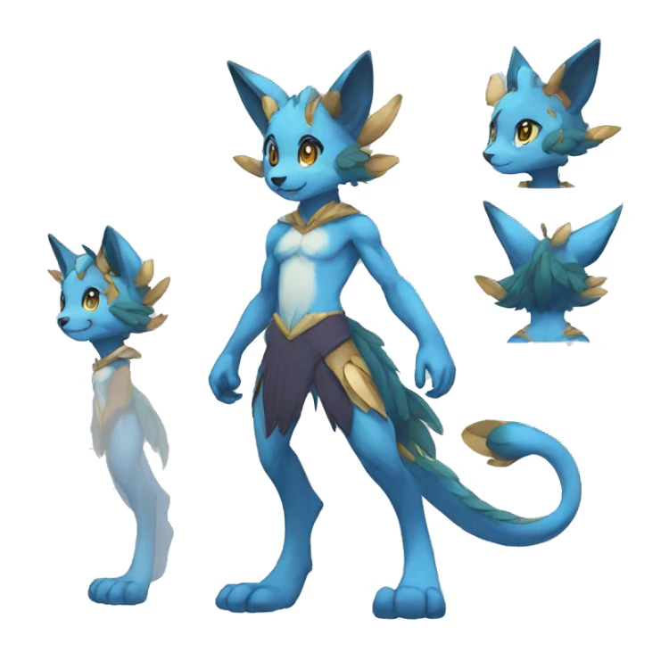 Anthro Sona Fakemon Hybrid Full Body sticker