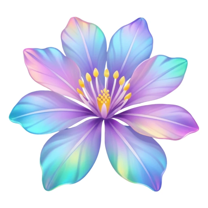 Pastel iridescent transparent luminescent aesthetic flowers sticker