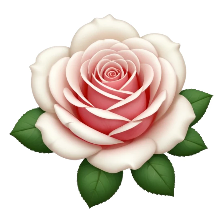 rose shape flower, no stem, no leaves, no green, now make THE FLOWER WHITE sticker