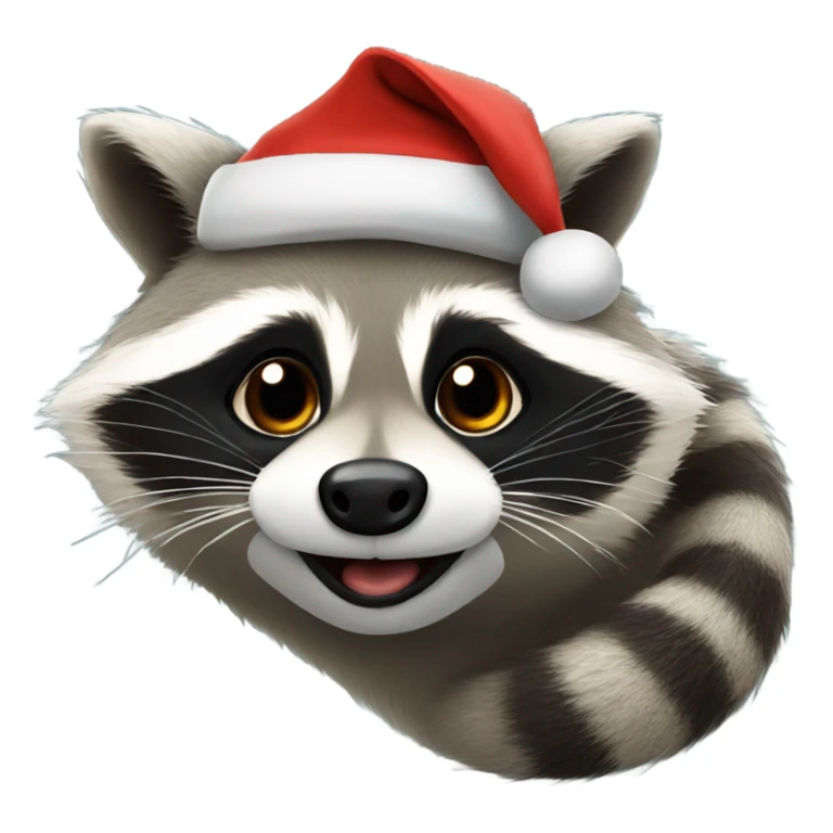 Fat Raccoon with Santa hat sticker