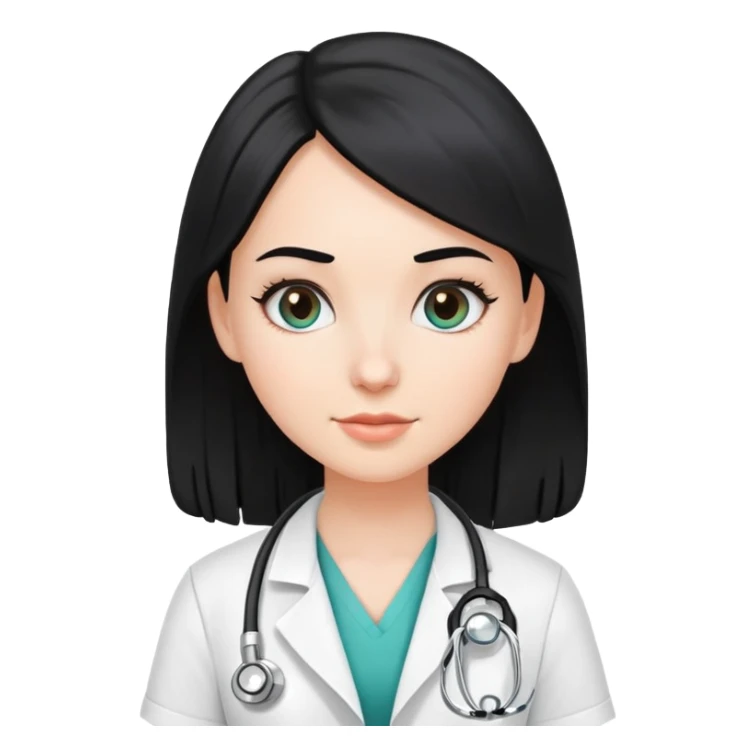 white girl with black hair doctor sticker