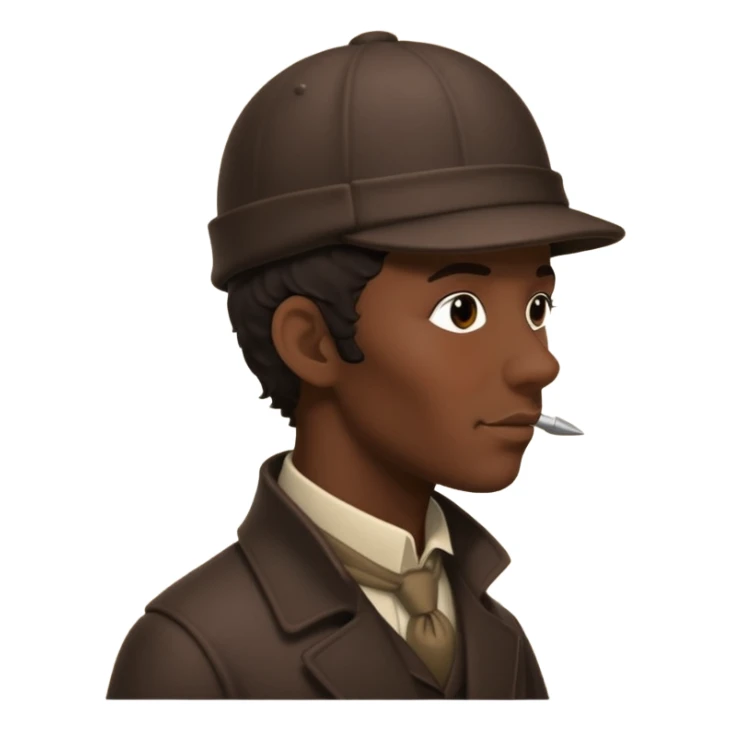 Sherlock Holmes wearing a deerstalker hat in silhouette sticker