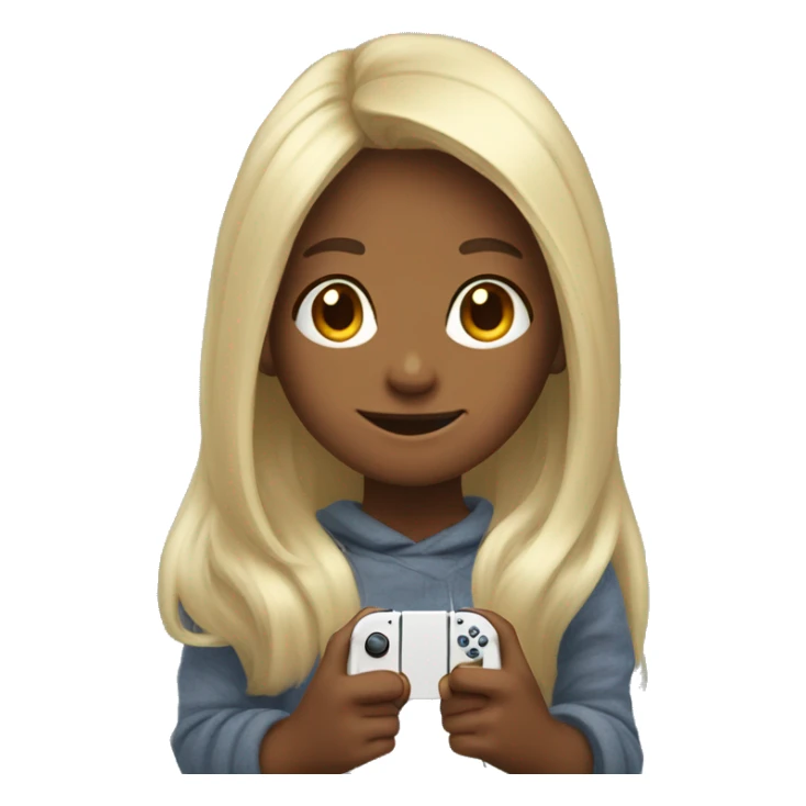 Long hair girl playing switch games cozy  sticker