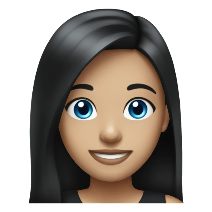 smiling girl with blue eyes black dress sticker