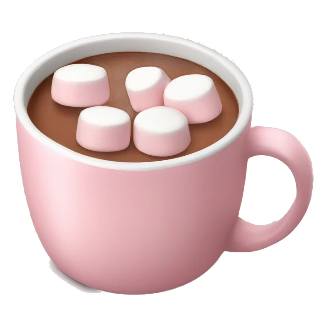 Light Pink mug of hot chocolate with marshmallows  sticker