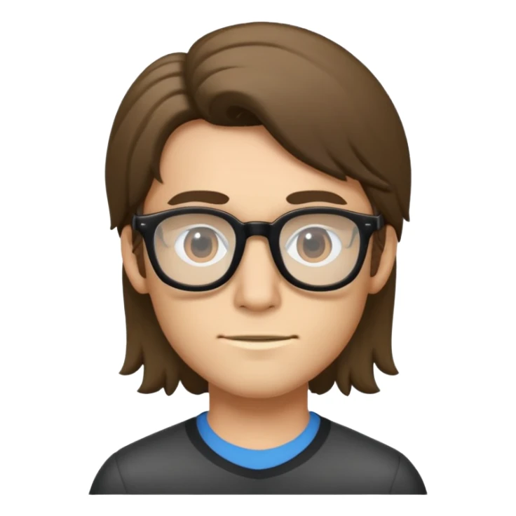 Un chico con pelo largo con gafas y patillas  sticker