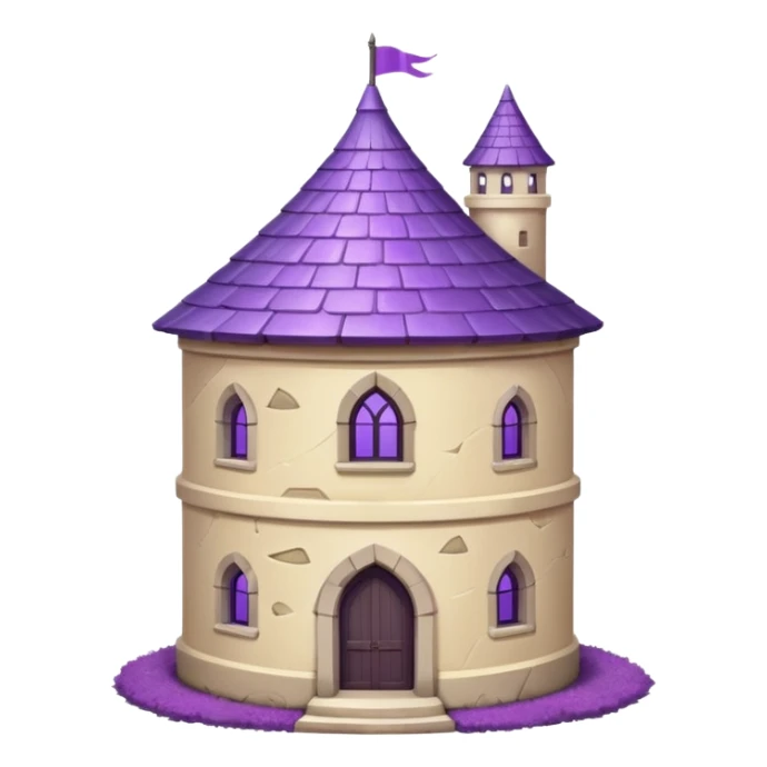 exile tower with purple roof and cream walls sticker