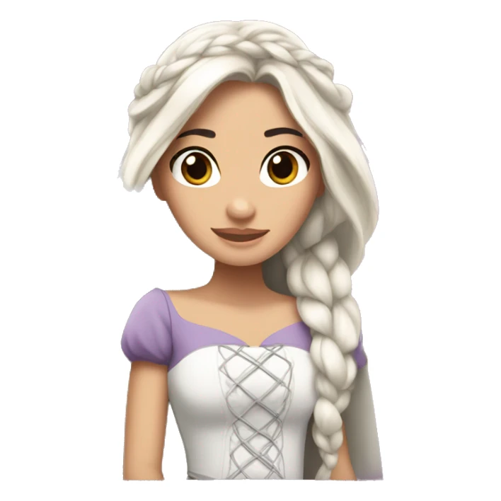 Disney Princess tangled white with black hair sticker