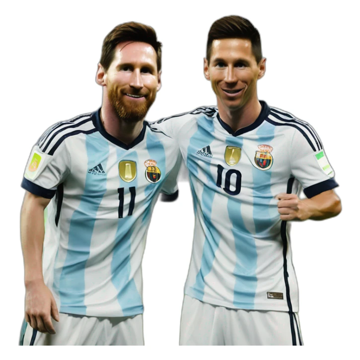 Emoji de messi y cristiano en la misma persona sticker