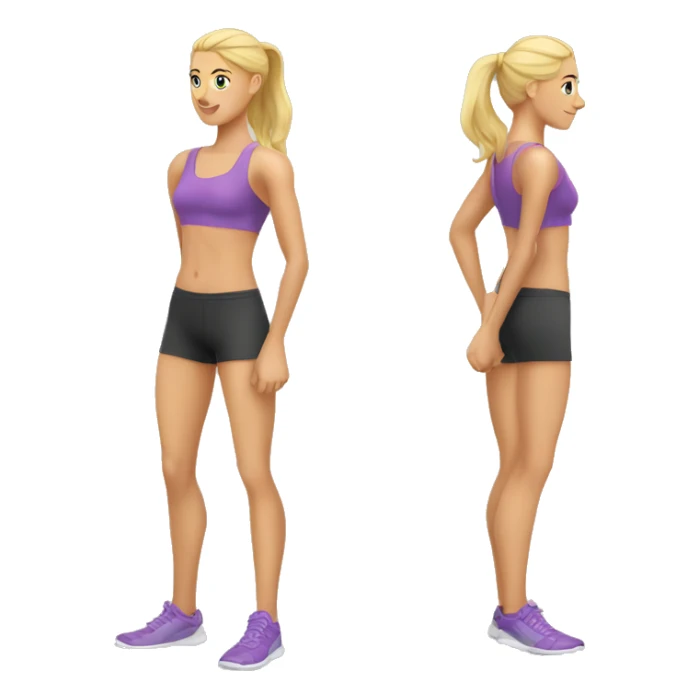 Woman leg back muscles, fit Caucasian woman sticker