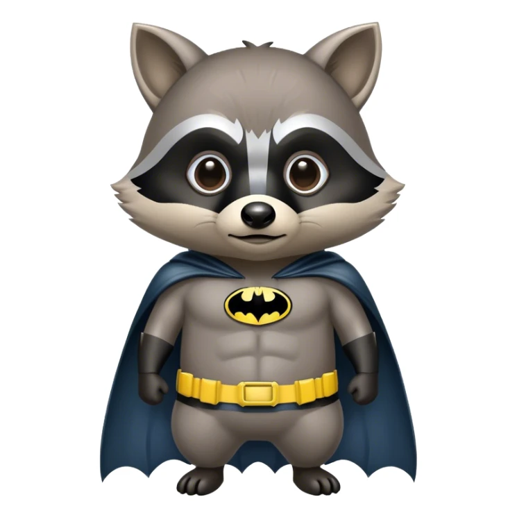 Raccoon as batman sticker