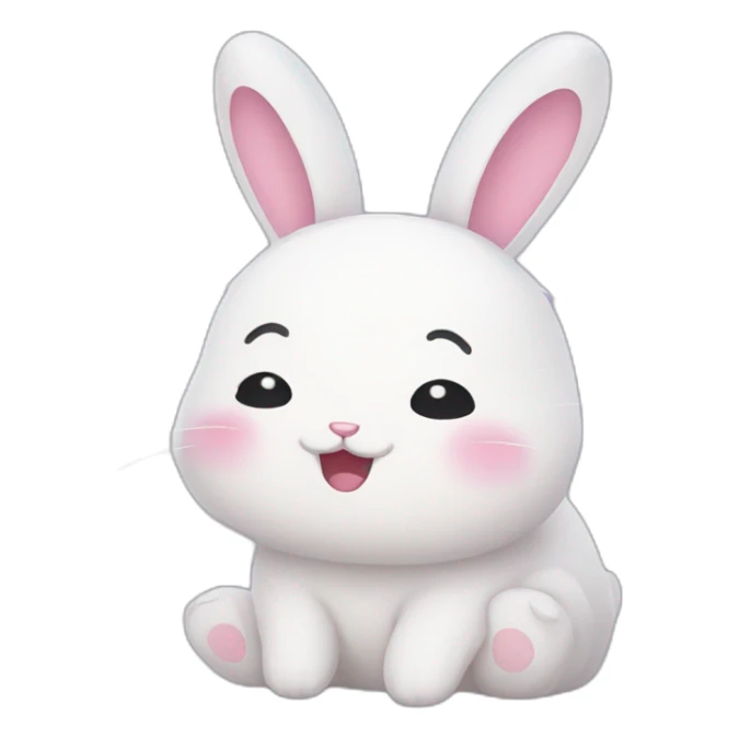 cute kawaii bunny tears of laughing sticker