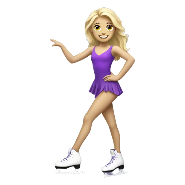 figure skater in purple skates blonde  sticker