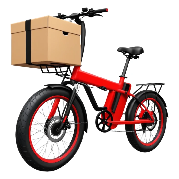 Chinese Monster class electric bicycle for couriers with large delivery box, thick tires, powerful motor sticker