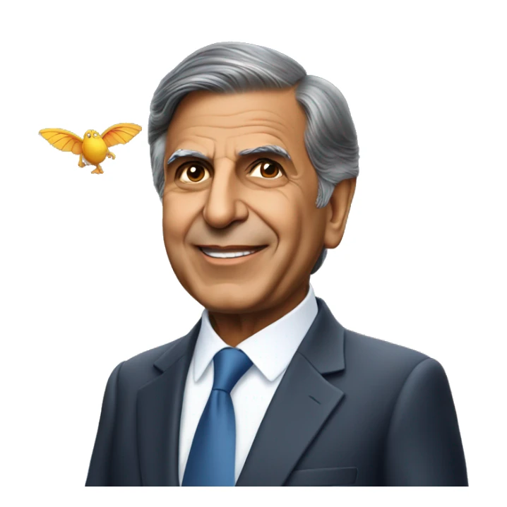 Ratan Tata with wings in sky  sticker