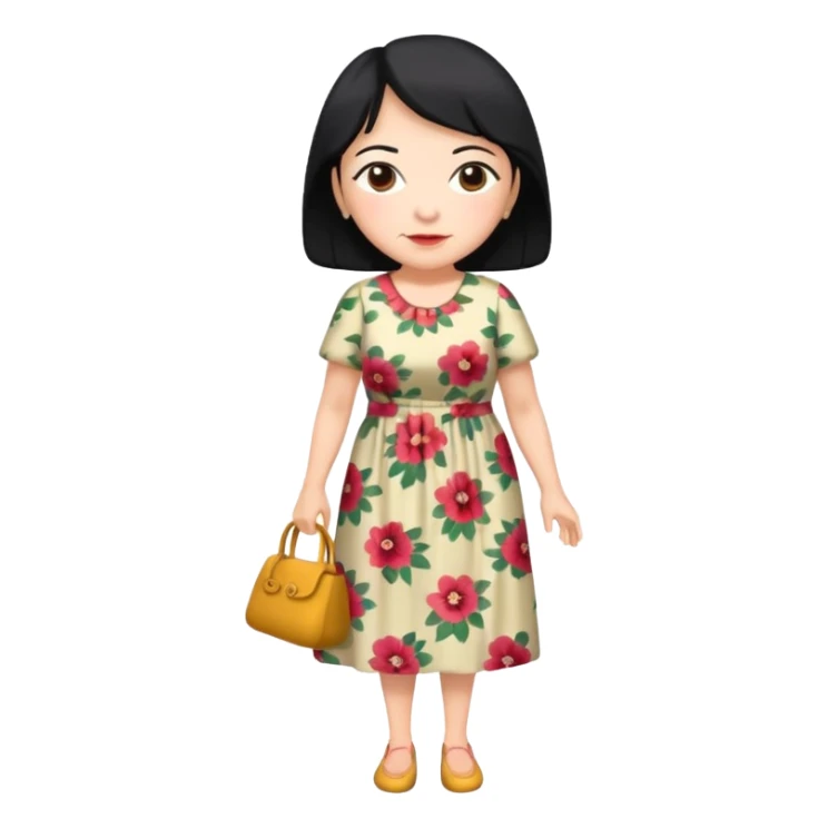 grandmother with black hair full body sticker