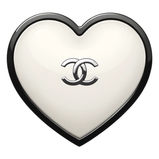 Chanel sport logo white heart sticker
