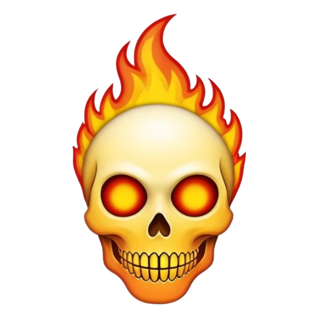 Fire themed Grateful Dead, steal your face sticker