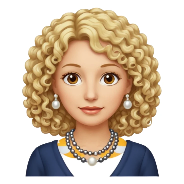 Femme frisée 50 ans  yeux marron blonde sticker