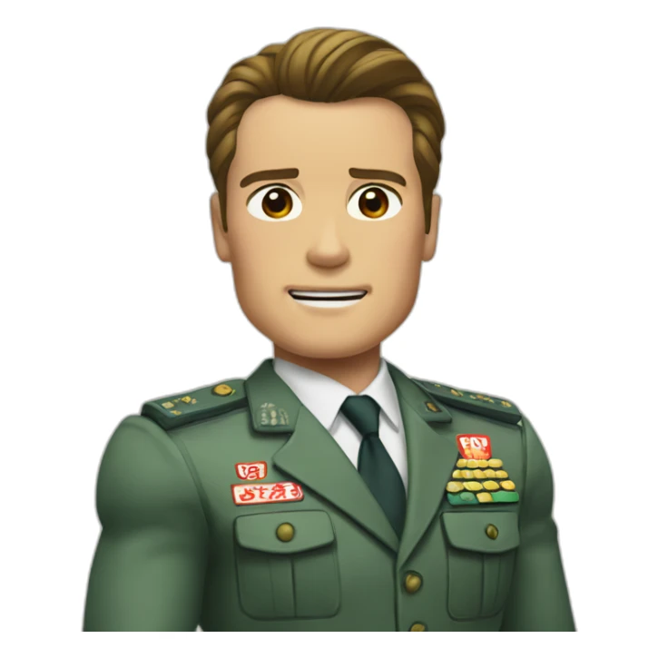 arnold schwarzenegger in japanese girl uniform sticker