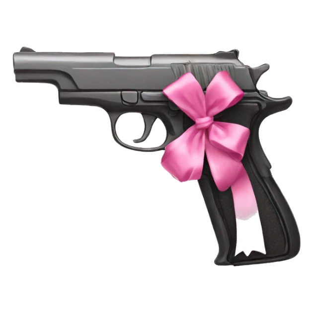 Gun made out of pink bows  sticker