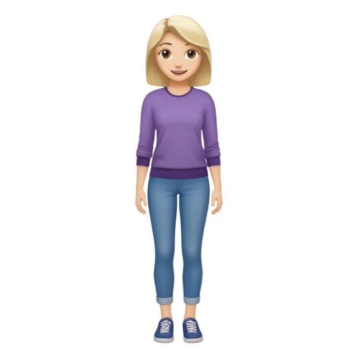 white woman dressed casually full body sticker