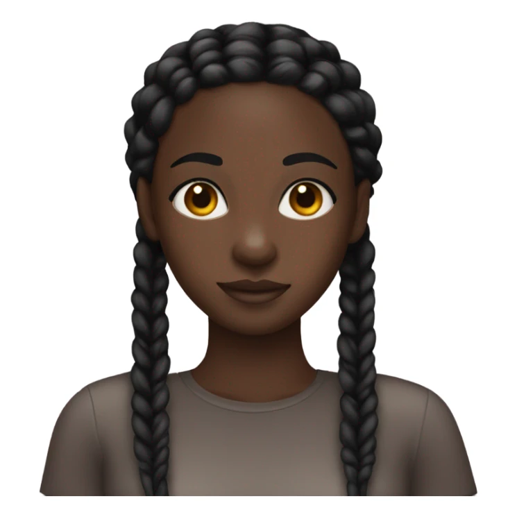Darkskin girl with mascara and black braids  sticker