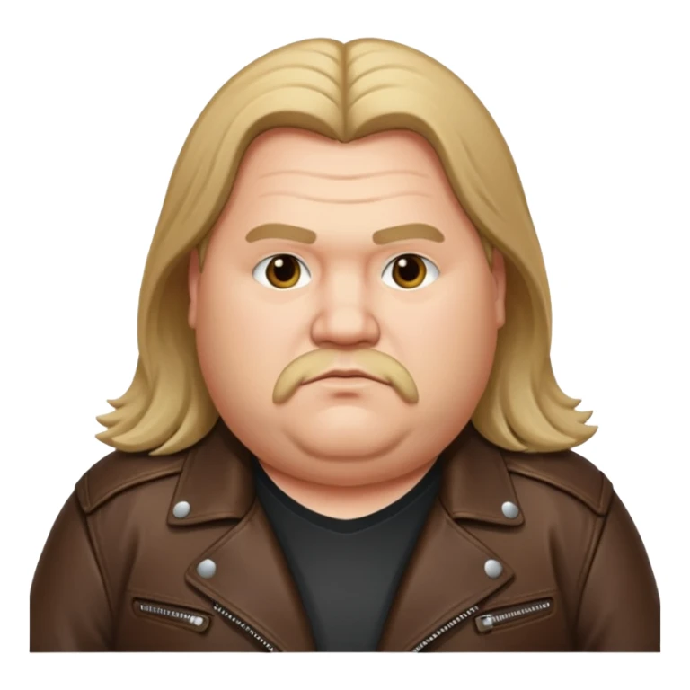 Long hair fat men in leather jacket sticker