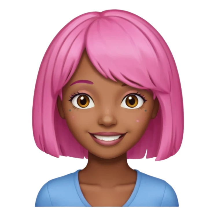 Black girl with pink wig sticker