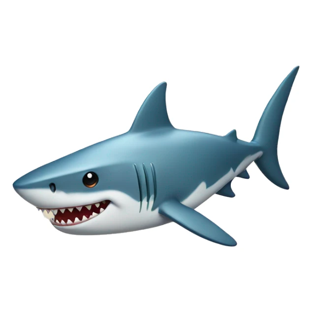 Classic emoji style shark with a top hat sticker