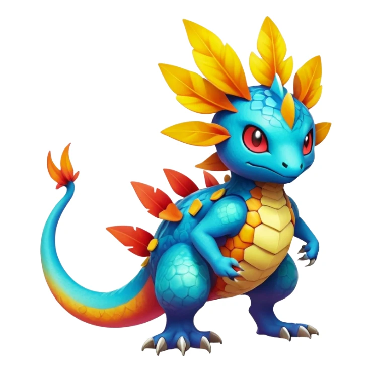 cool exotic fantasy-creature-Fakémon-Pokémon, full body sticker