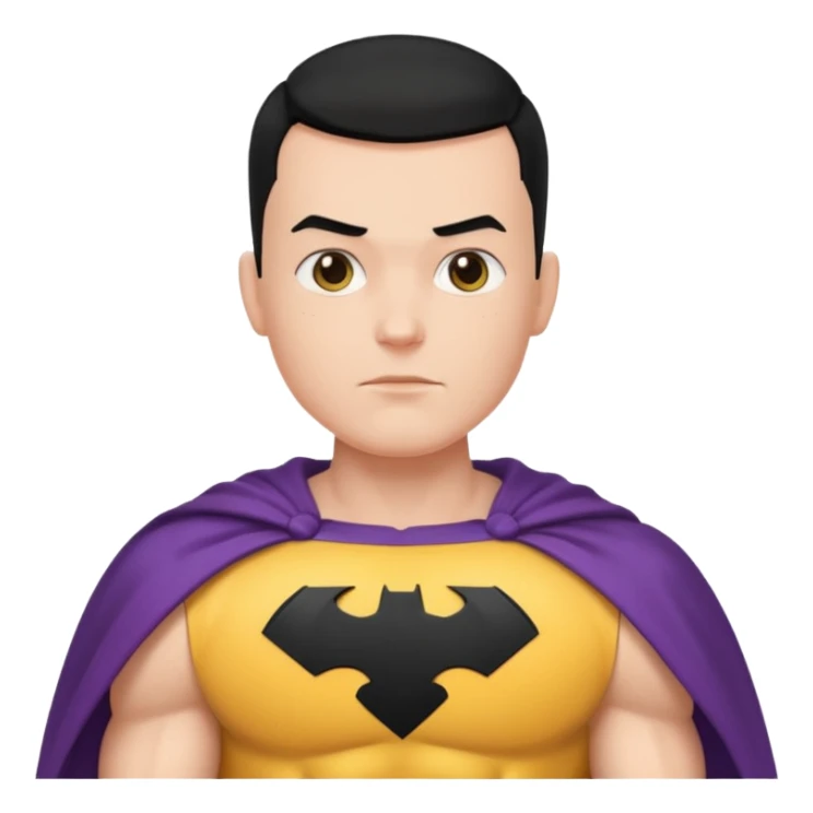 Make a superhero’s filing it’s a human white skin whit buzz cut back hair sticker