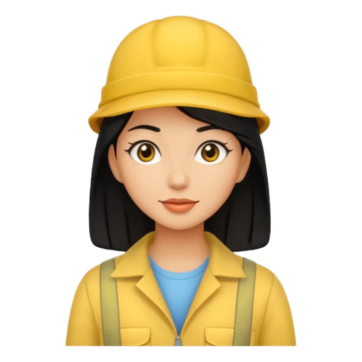 black haired women with yellow hat sticker