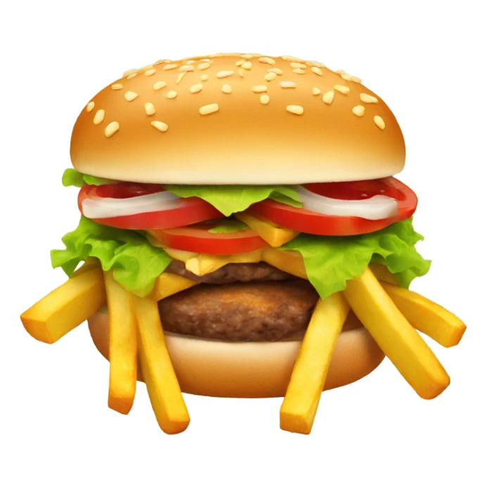hamburger with french fries sticker