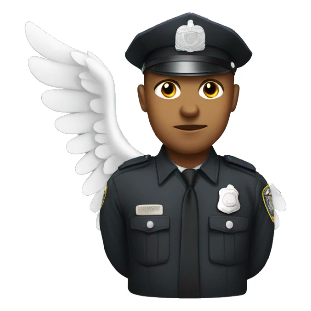 A White Police man with angel wings  sticker