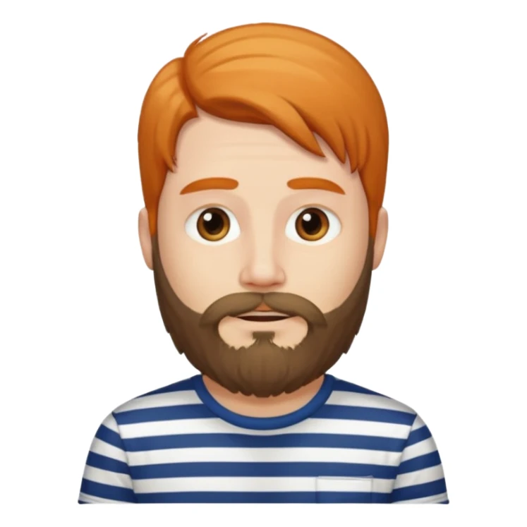 refree long hair and a beard but no moustache and wears a vertically striped t-shirt. sticker