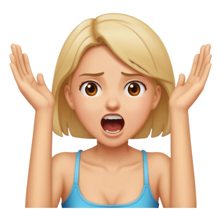 Girl with hands on neck screaming sticker