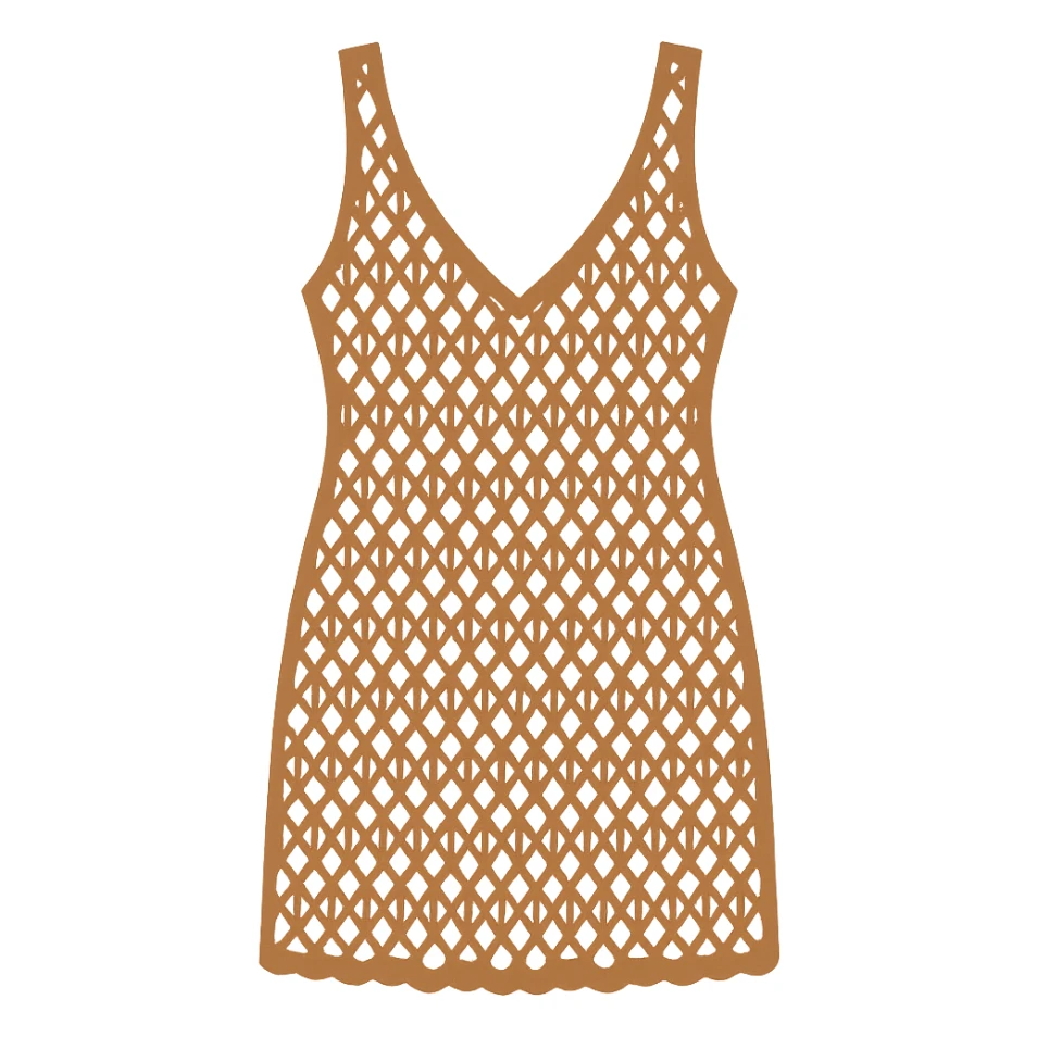 flat vector crochet swim coverup dress sticker