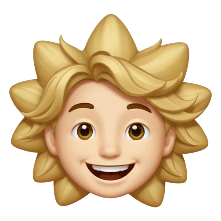 Moreno ojos de estrella riéndose y pelo asía lado sticker